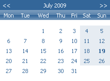 Small Month Calendar