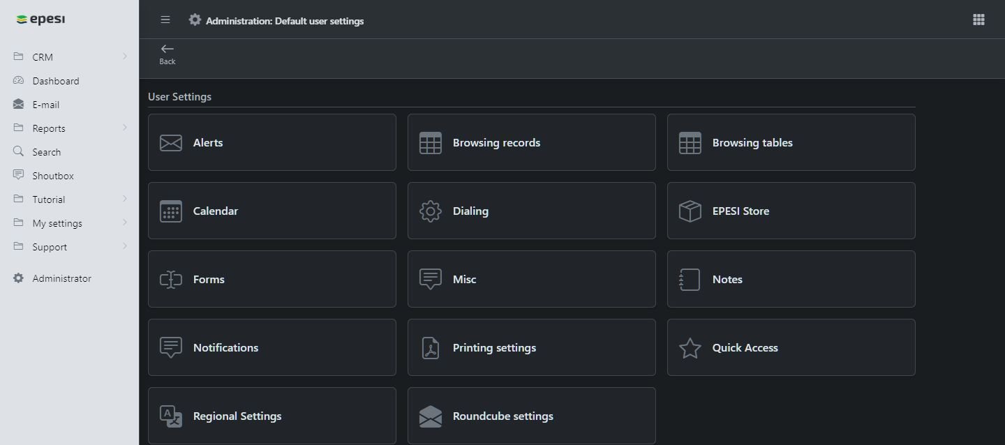 User Settings