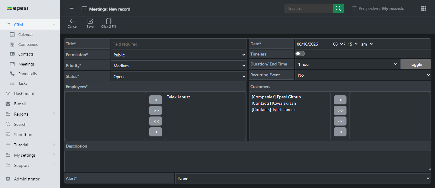 Filling Form