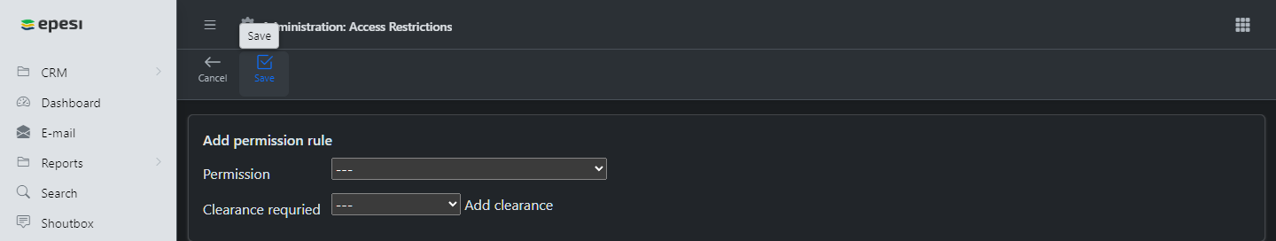 Permissions Add/Edit