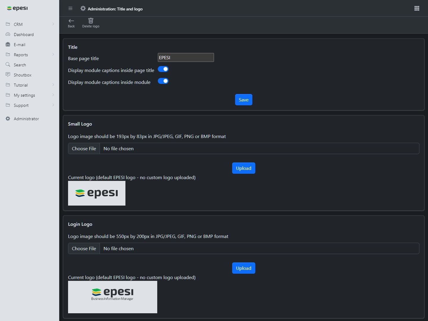Logo Settings