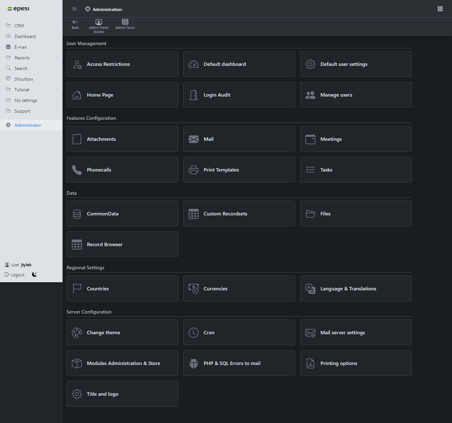 Administrator All Settings