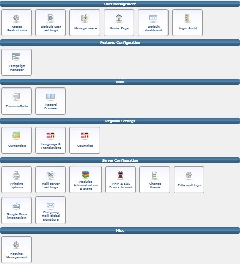 Adminstrator All Settings