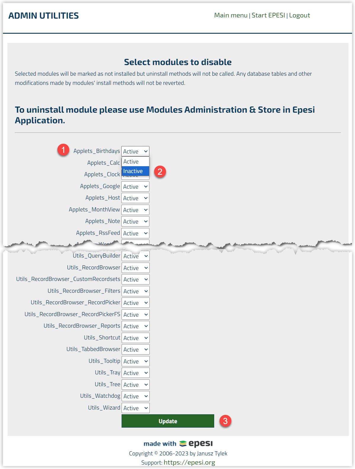 disable-module disable-module