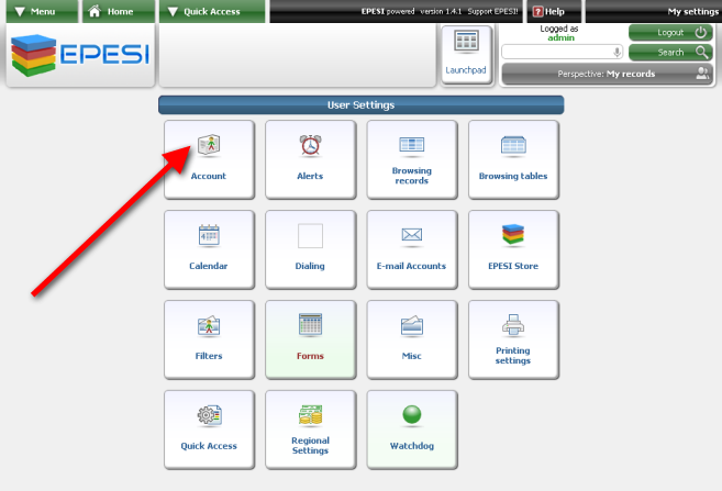 Control Panel Account